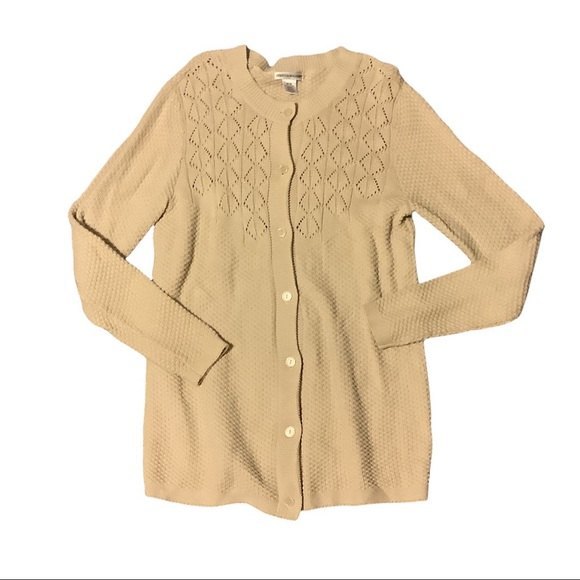 Sweaters - Rebecca Malone Cream Button-Up Cardigan Women's M